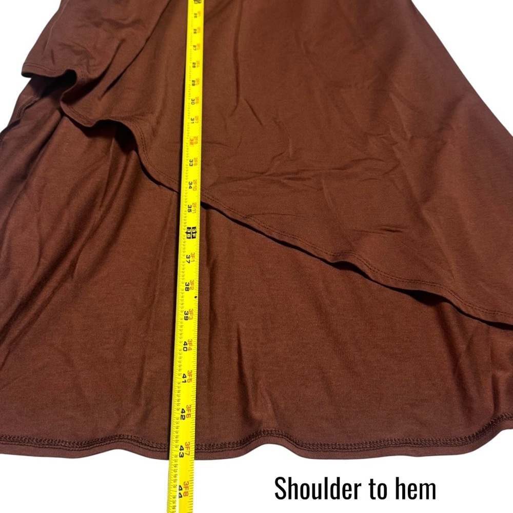 Garnet Hill Easy‎ Wrap Knit Dress Brown Comfort Chic Capsule Stretch M - Picture 12 of 13